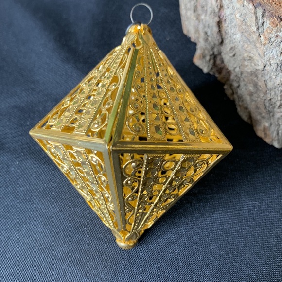 SET OF 9 VTG gold tone metal filagree ECKARTINA Christmas ornaments West Germany - Picture 14 of 17